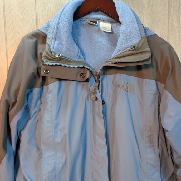 The North Face 2 in 1 HyVent Fleece Lined Hooded Jacket-Womens Large Blue Gray - Picture 2 of 6